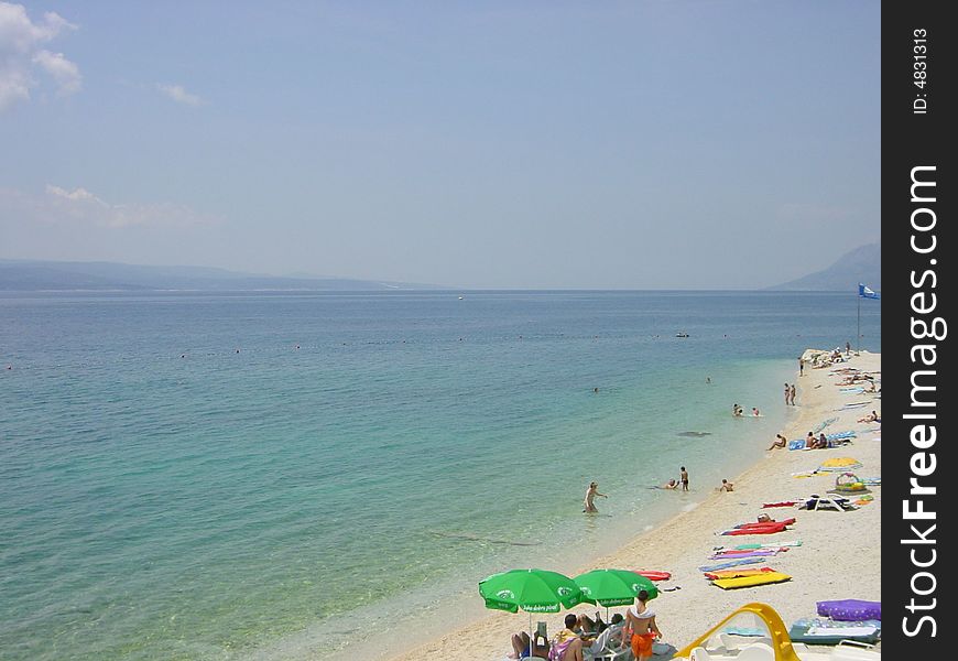 Beach on Croatian coast Adriatic sea