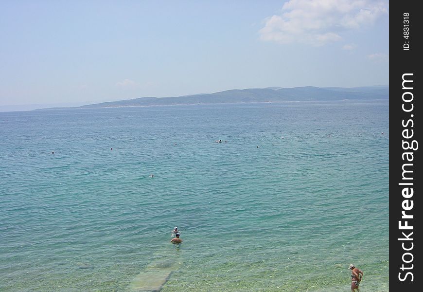 Beach on Croatian coast Adriatic sea