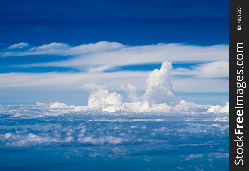 Cloudscape taken from an jet aircraft's window at about 35,000 feet. Cloudscape taken from an jet aircraft's window at about 35,000 feet