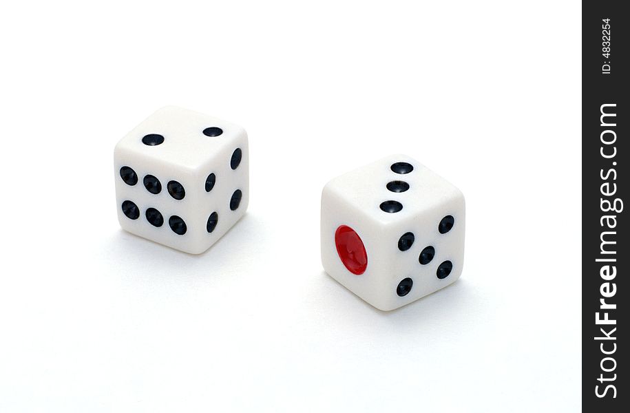 Two dices with white background