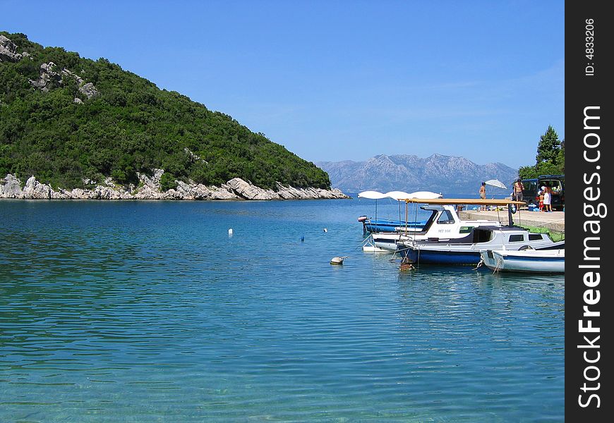 Lagoon on Croatian coast Adriatic sea