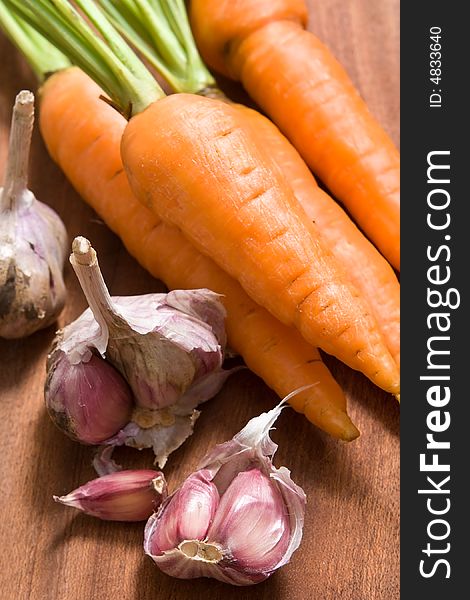 Fresh garlic and carrot