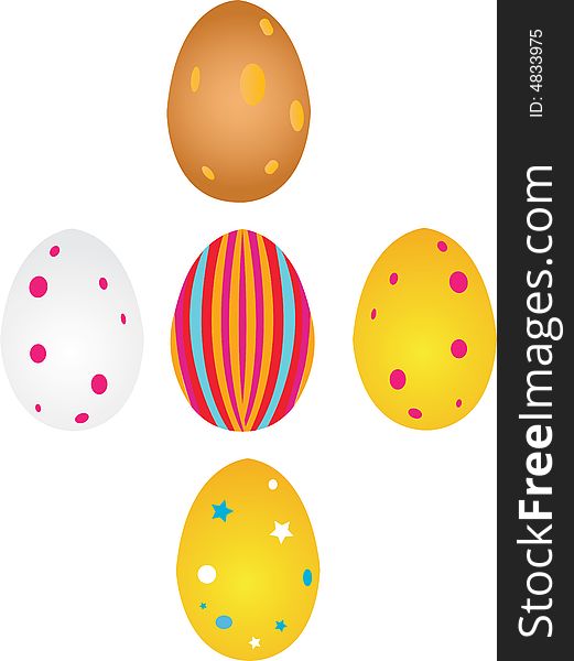 Four diffrent coloured easter eggs