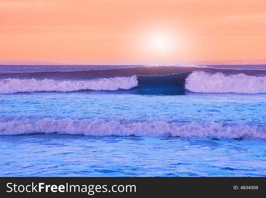 Sweeping waves during a storm of the west coast of ireland. Sweeping waves during a storm of the west coast of ireland