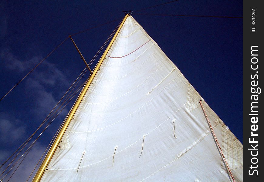 Sailing in the mediterranean sea under a blue sky. Sailing in the mediterranean sea under a blue sky