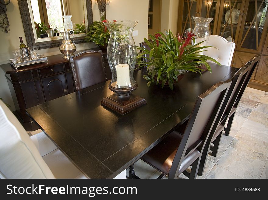 Dining table with luxurious decor. Dining table with luxurious decor.