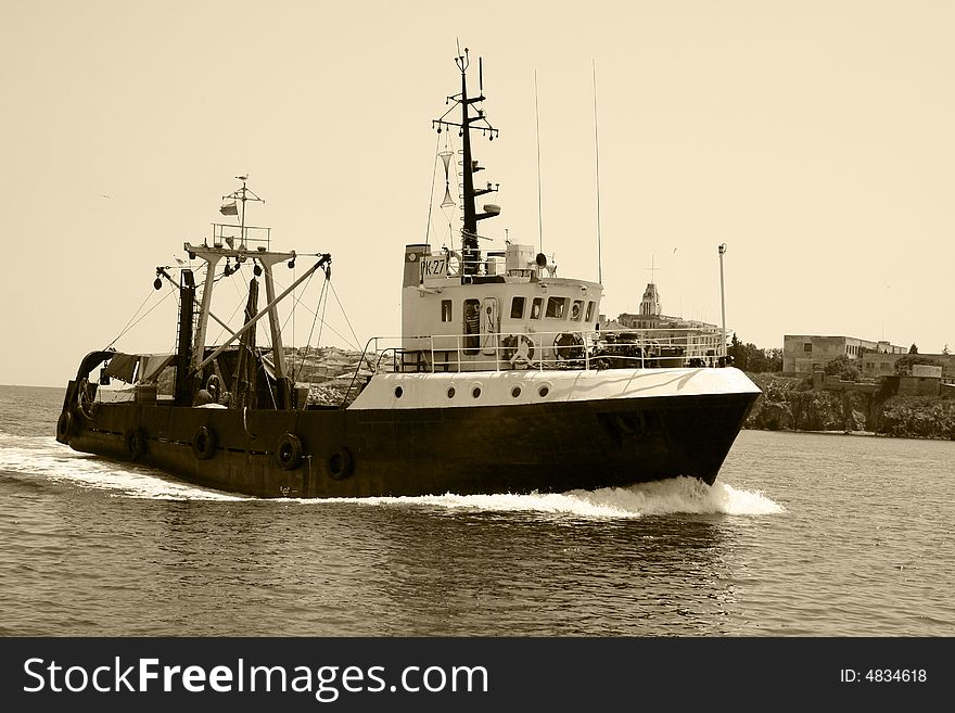 Fishing boat.Fishing Boat in Marina.Bulgaria-Sozopol.