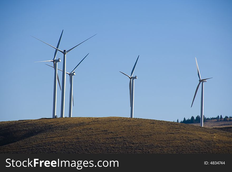 Wind turbines in the desert. Wind turbines in the desert.