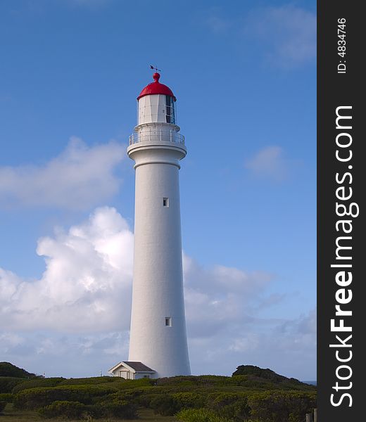 Split Point Lighthouse at Aireys Inlet is one of the many landmarks visited  the great ocean road in Victoria, Australia