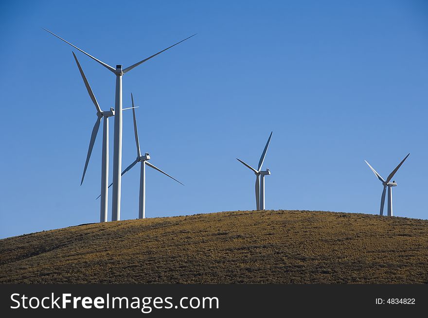 Wind turbines in the desert. Wind turbines in the desert.