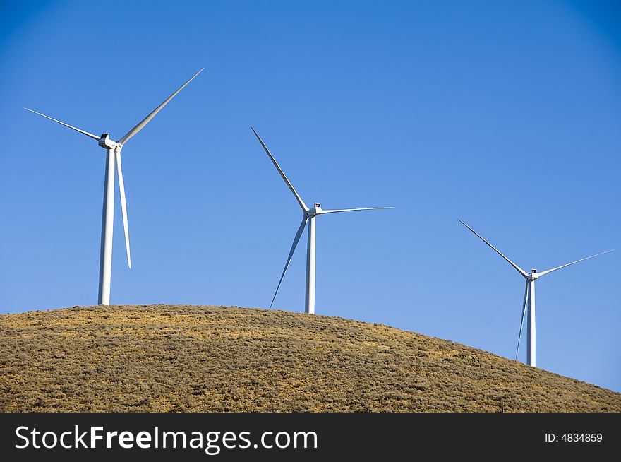 Wind turbines in the desert. Wind turbines in the desert.