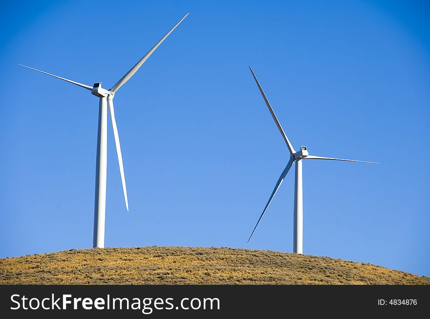 Wind turbines in the desert. Wind turbines in the desert.