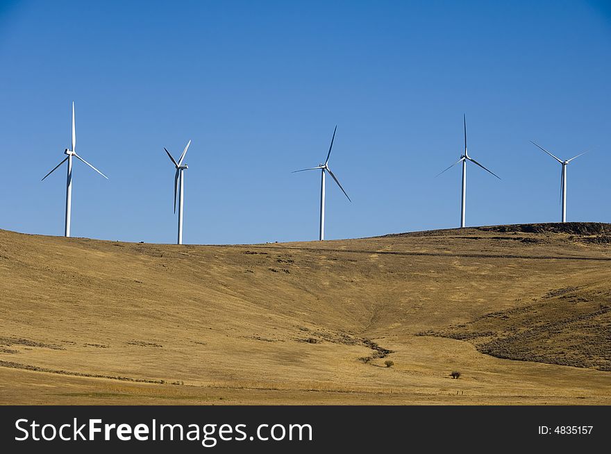 Wind turbines in the desert. Wind turbines in the desert.