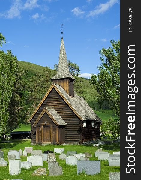 Wood church in one of  Norway town