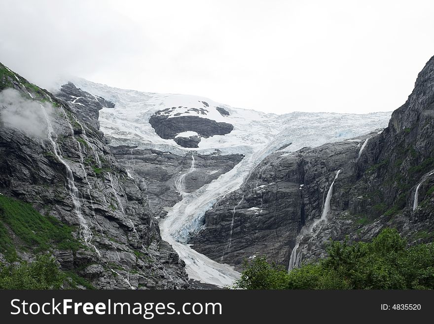 Glacier in the mountain of Norway