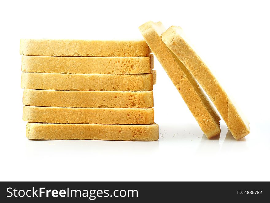 Fresh sliced bread isolated on white background