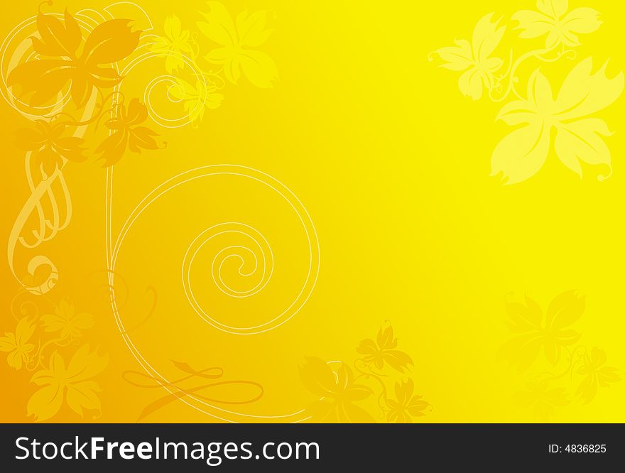 Yellow background with flowers, invitation background, funky, pretty. Yellow background with flowers, invitation background, funky, pretty