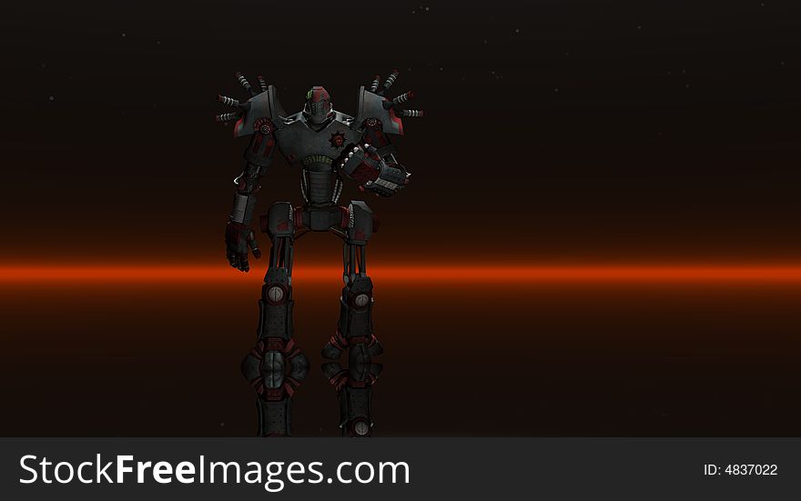 Cgi render of battle robot