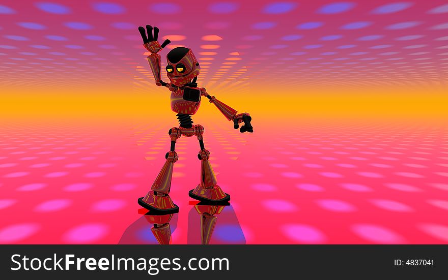 Cgi render of cartoon robot