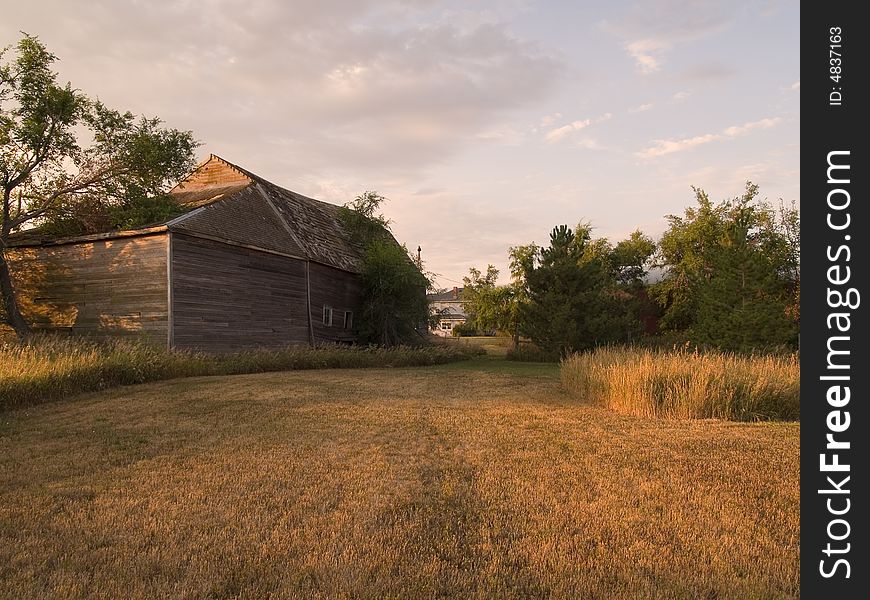 A summer morning in a South Dakota farmyard. A summer morning in a South Dakota farmyard