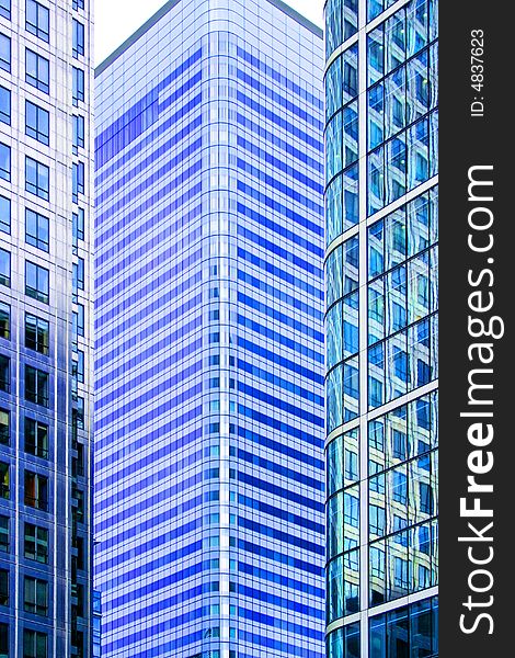 Big business skyscrapers with lot of glass. Big business skyscrapers with lot of glass