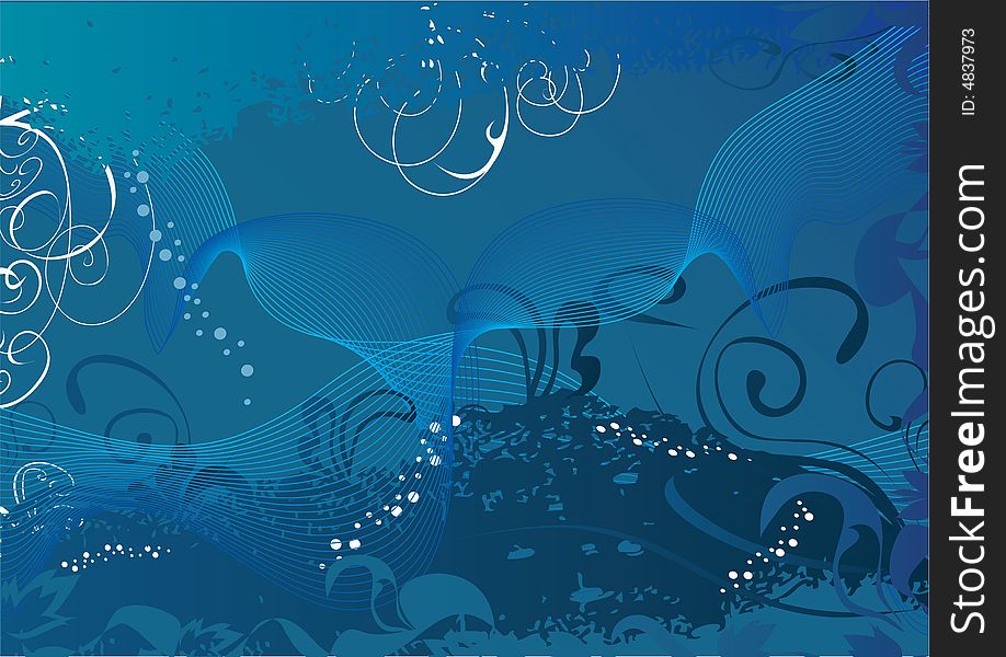 Abstract decorative design on blue background. Abstract decorative design on blue background