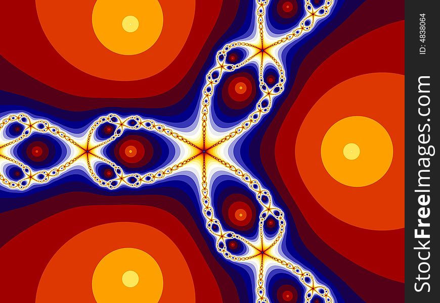Fractal with red, blue and yellow colors. Fractal with red, blue and yellow colors