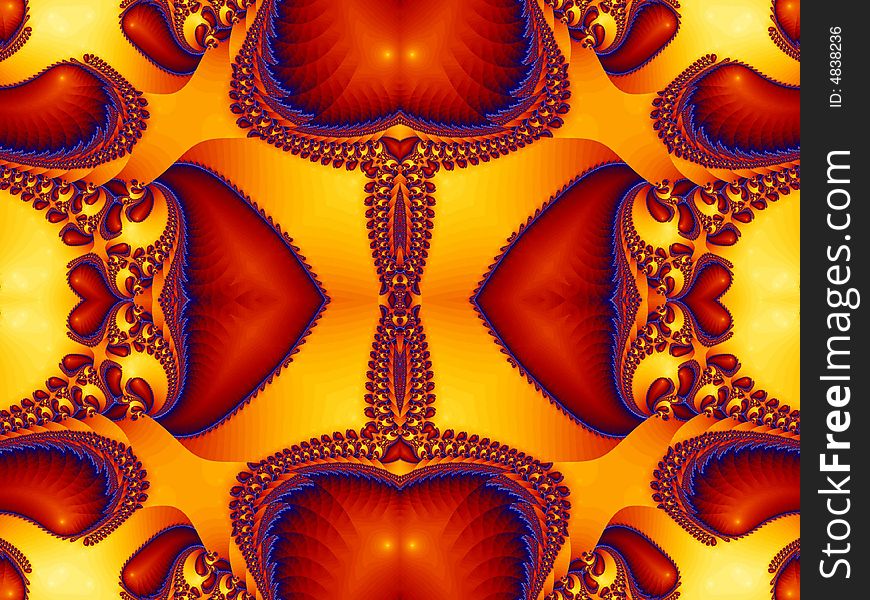 Fractal with red and yellow colors. Fractal with red and yellow colors