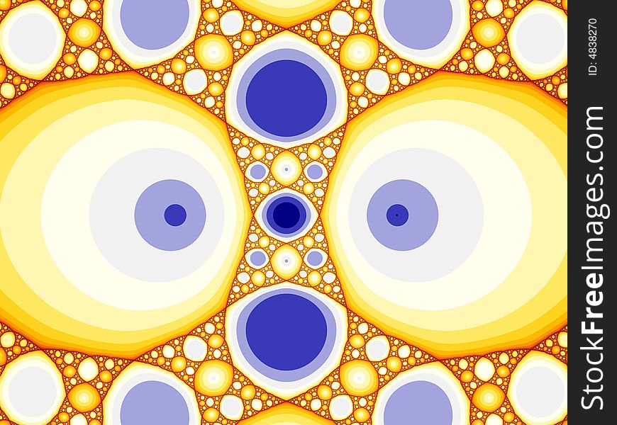 Eye-like yellow and blue fractal. Eye-like yellow and blue fractal