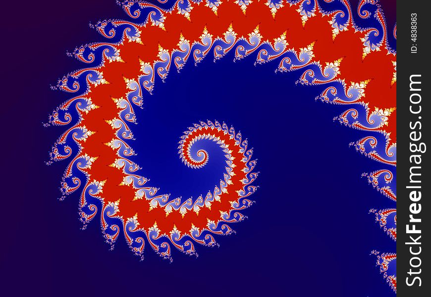 Red and blue fractal looks like tail of a dragon. Red and blue fractal looks like tail of a dragon