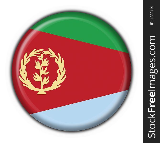 Eritrea button flag 3d made. Eritrea button flag 3d made