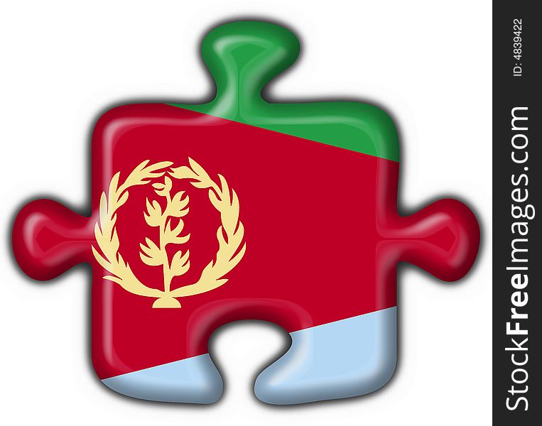 Eritrea button flag puzzle shape