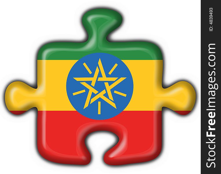 Ethiopia Button Flag Puzzle Shape