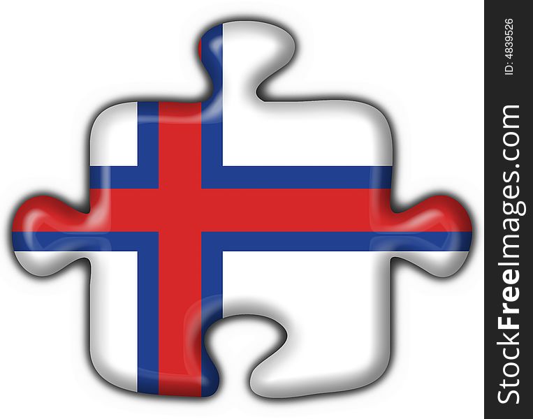Faeroe Button Flag Puzzle Shape