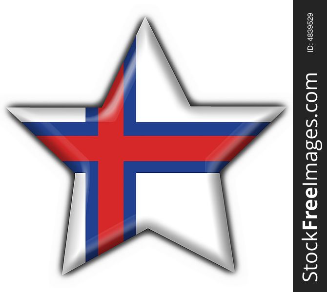 Faeroe Button Flag Star Shape
