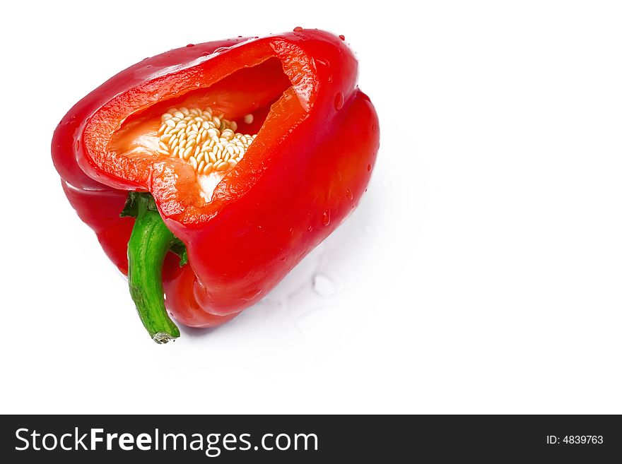 Red pepper isolated on white background