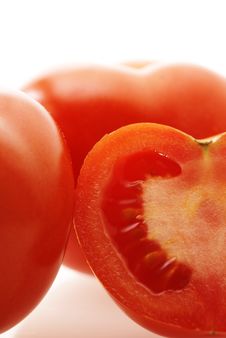 Close Up Shot Of Ripe Juicy Tomatoes Over White Stock Image Close Up Shot Of Ripe Juicy Tomatoes Over White Stock Image