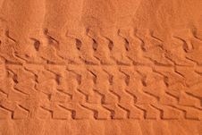 Car Tracks In Sand Stock Photography