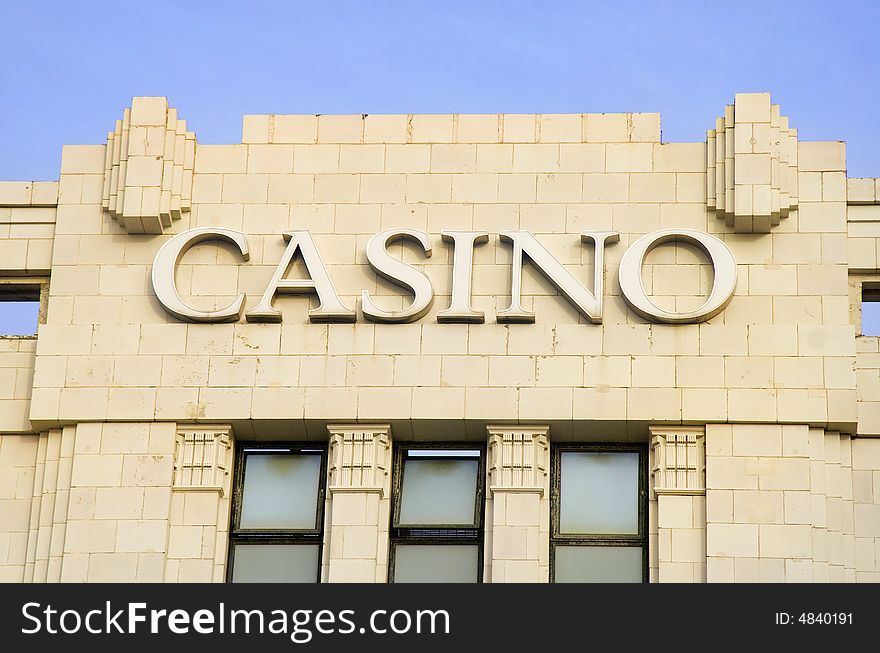 Sign on seafront gambling venue in Brighton, Sussex. Sign on seafront gambling venue in Brighton, Sussex