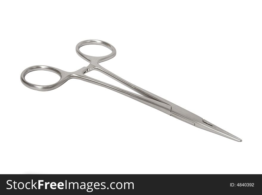 Medical scissors on white background. Isolated