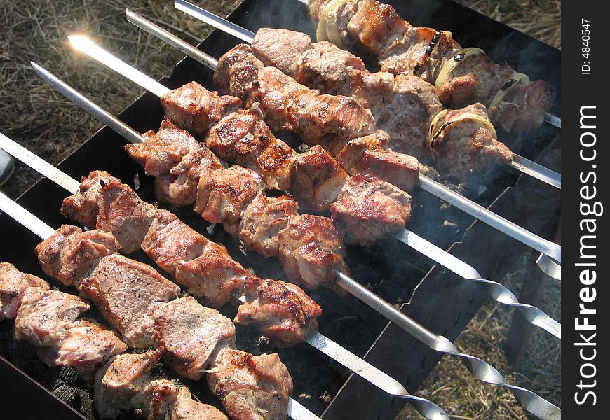 Picnic in the Crimea with barbecue