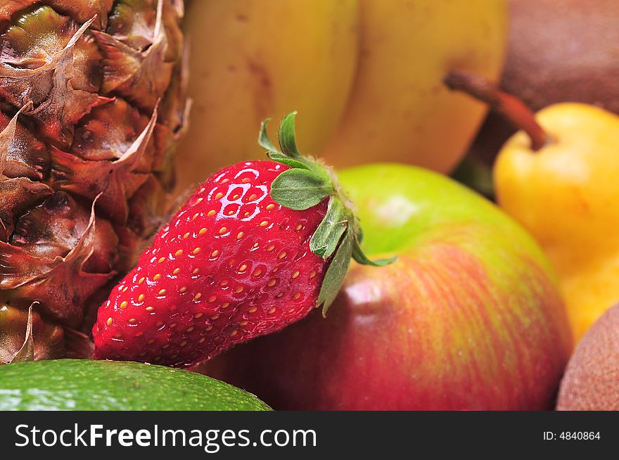 Closeup of fresh colorful fruits