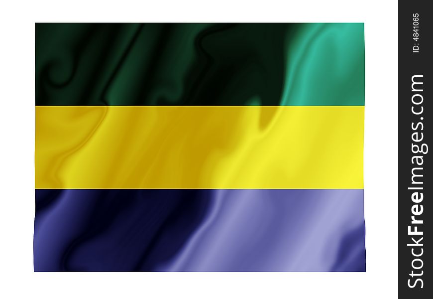 Fluttering image of the Gabon national flag. Fluttering image of the Gabon national flag