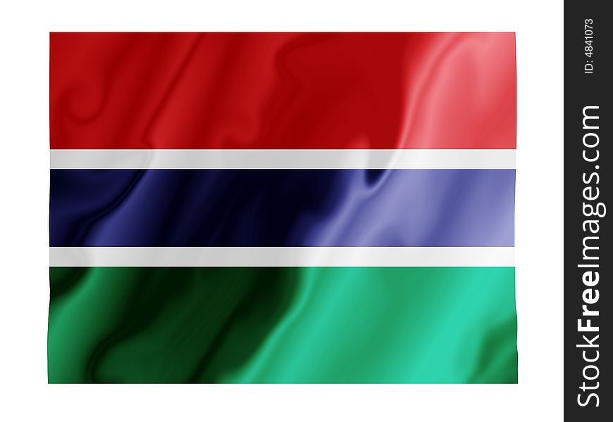 Fluttering image of the Gambia national flag. Fluttering image of the Gambia national flag