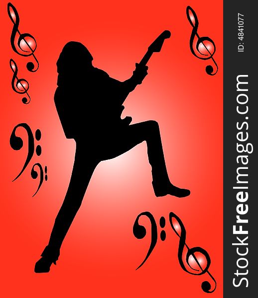 This is the guitarist silhouettes - illustration