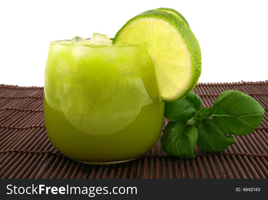 Two Green cold cocktail lime