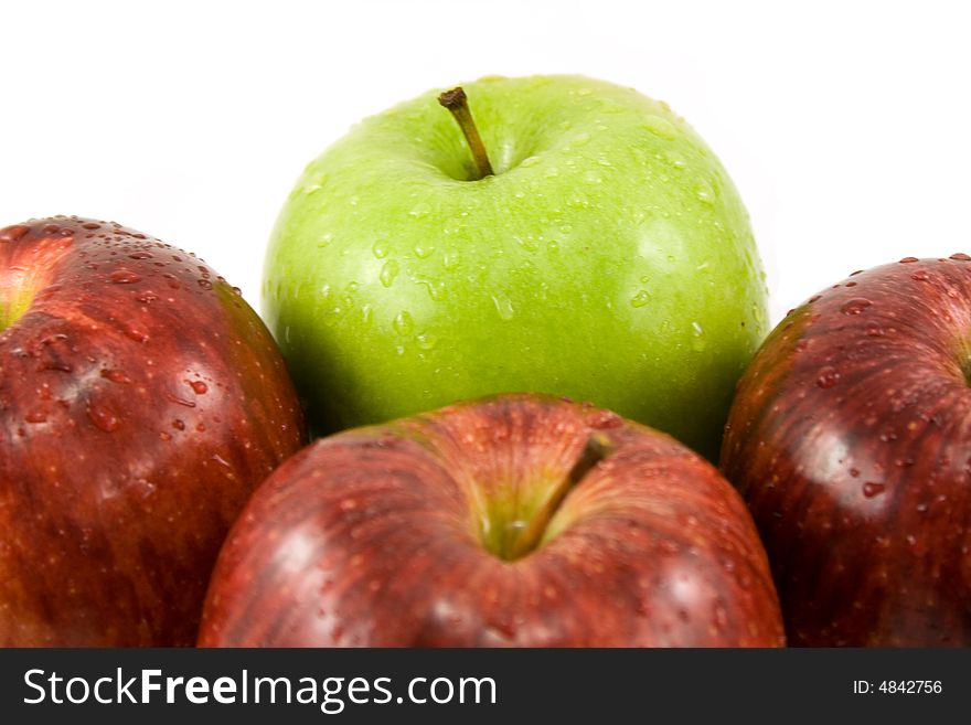 Green and red apples isolated on white. Green and red apples isolated on white