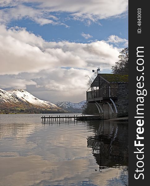 Old boat house next to a lake in north Cumbria. Old boat house next to a lake in north Cumbria