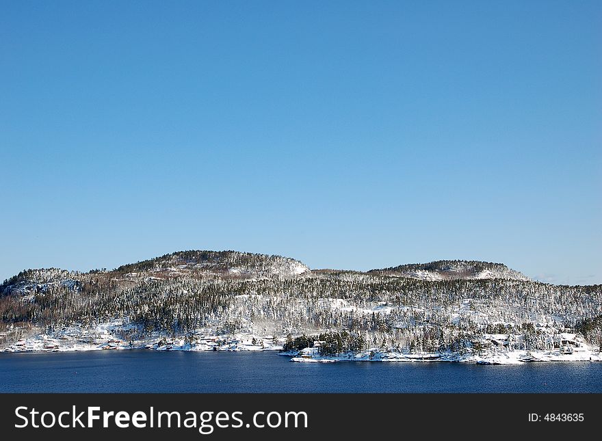 Norwegian coast in winter