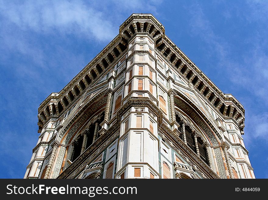 Piazza Duomo bell tower in Florence, Italy